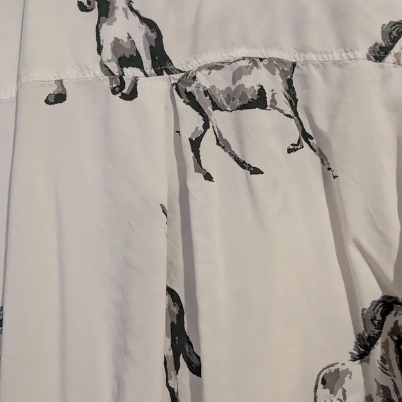 Jane and Delancey Black and White Horse Print Button Down Shirt - Picture 6 of 9